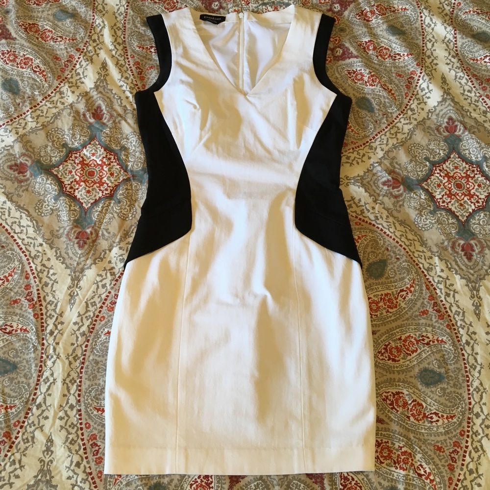 Bebe black and white colorblock dress - size 0